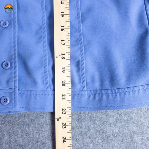 Sag Harbor Button Front Jacket Blue Long Sleeve Collared Women's Size 16 - Picture 6 of 8